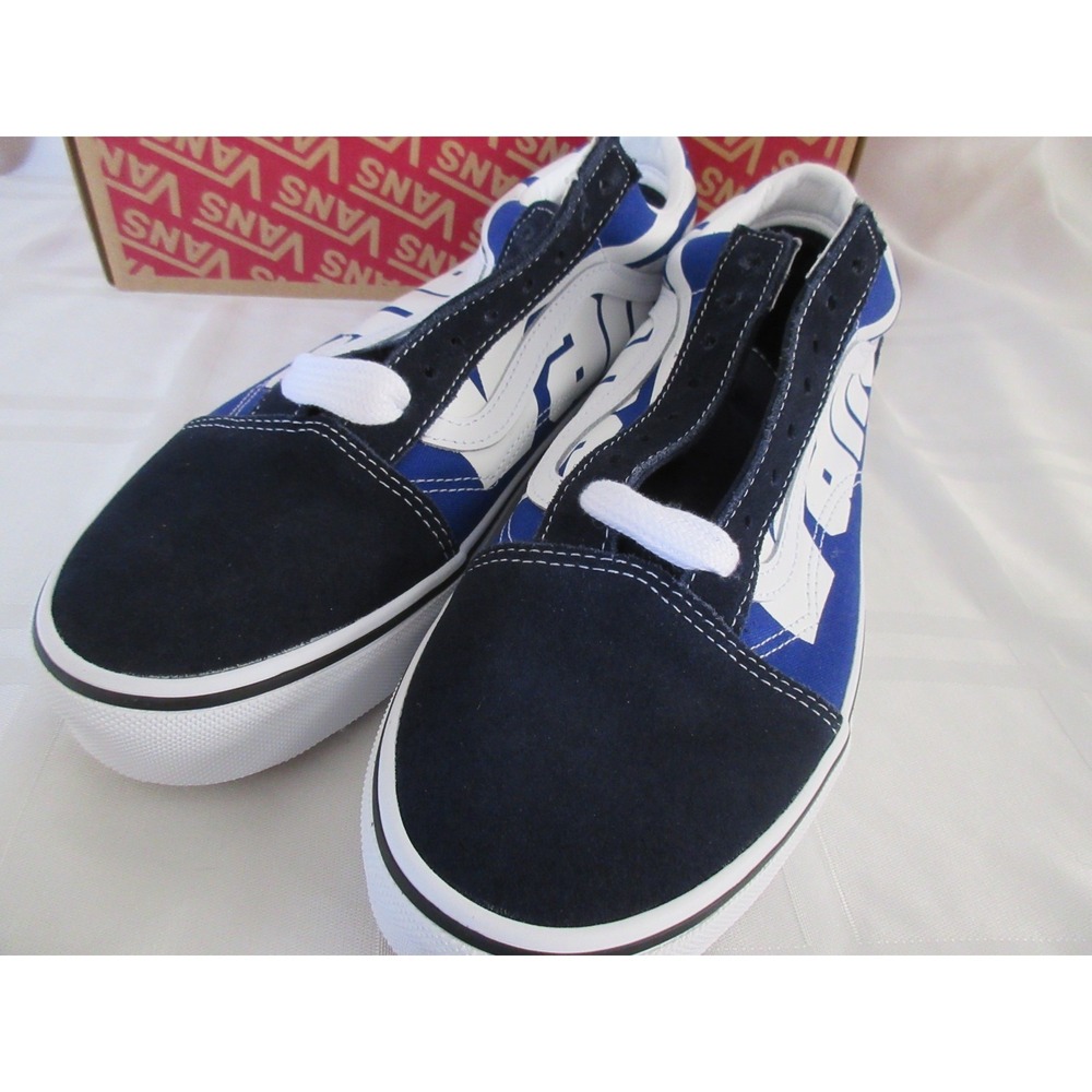 VANS Old Skool Shoes (Jumbo Vans Blue/white) Mens 10 - Picture 3 of 8